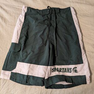 Michigan State University Spartans Basketball Shorts - Green and White